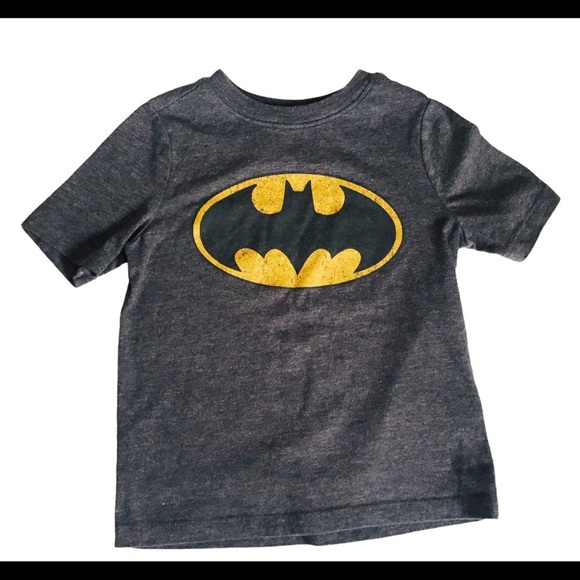 OLD NAVY BATMAN DC Comics Bat Signal Logo Tee/Top With Cap Sleeves Grey Boys 2T - Picture 9 of 14